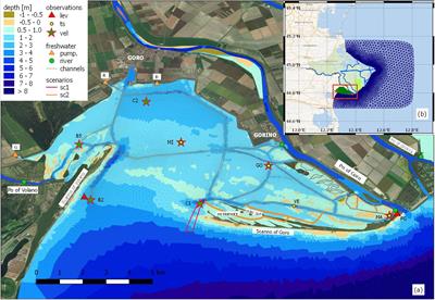 Downscaling With an Unstructured Coastal-Ocean Model to the Goro Lagoon and the Po River Delta Branches